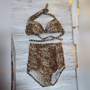 Vintage Style Leopard Bikini